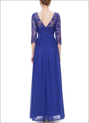 Royalblaues Abendkleid mit Spitze BL670