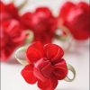 Haarnadel mit roter Blüte für die Abendgarderobe HS190