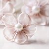 Haarnadeln mit Blüten und Perlen in Zartrosa HS200