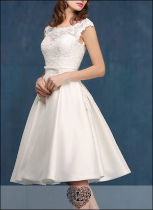 60er Jahre Vintage Brautkleid mit Spitze-777