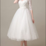 50er Jahre Brautkleid mit Spitzenärmeln WD121
