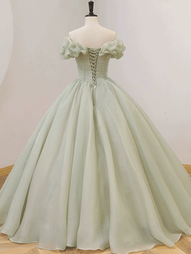 Brautkleid mit Korsage in Grün