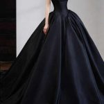 schwarzes brautkleid aus satin ballkleid lafanta