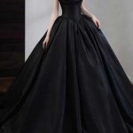 schwarzes brautkleid satin korsage ballkleid lafanta