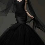 Elegantes schwarzes Mermaid Brautkleid mit weiter Tüllschleppe – glamouröses Designerstück von LAFANTA Berlin